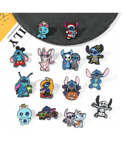 5 PCS Stitch Cosplay Pins - Cartoon Metal Brooch Ohana Means Family Jewelry Gift For Women Girls stitch.-XZ... $14.74 Brooche...