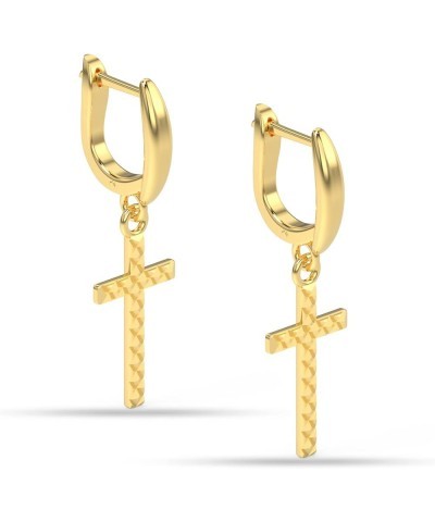 925 Sterling Silver Cross Drop Earrings for Men and Women Classic Christian Cross Shaped Drop Dangler Unisex Earrings Gold Hu...