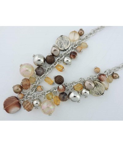 Women's Beaded Strand Statement Necklace Beads Collar N0002-Brown $11.76 Necklaces