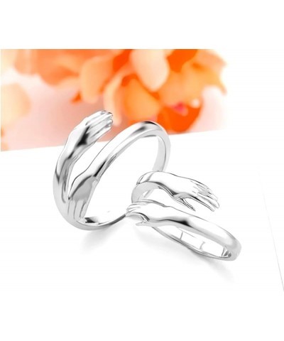 2 Pcs Love Hug Valentine's Day Open Adjustable Ring Set Friendship Couple Lover Statement Creative Romantic Wedding Engagemen...