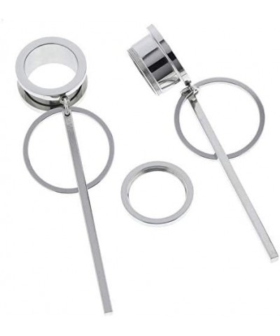 6mm-25mm 316L Surgical Steel Dangle Ear Gauges Piercing Tunnels Plugs Statement Earrings 2g-6mm $9.71 Body Jewelry