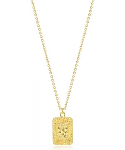 Initial Letter Necklace 16''-18'' | 18k Gold Layered Initial Card Necklace Capital Letter Pendant Necklace Square Alphabet Re...