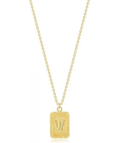 Initial Letter Necklace 16''-18'' | 18k Gold Layered Initial Card Necklace Capital Letter Pendant Necklace Square Alphabet Re...