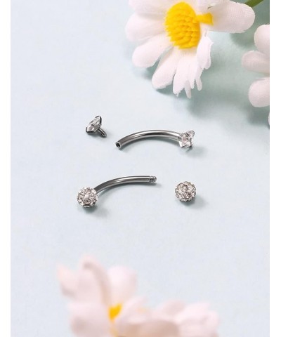 40Pcs 16G Eyebrow Piercing Jewelry Surgical Steel Daith Rook Earring 8mm 10mm Curved Barbell Eyebrow Rings Belly Button Ring ...