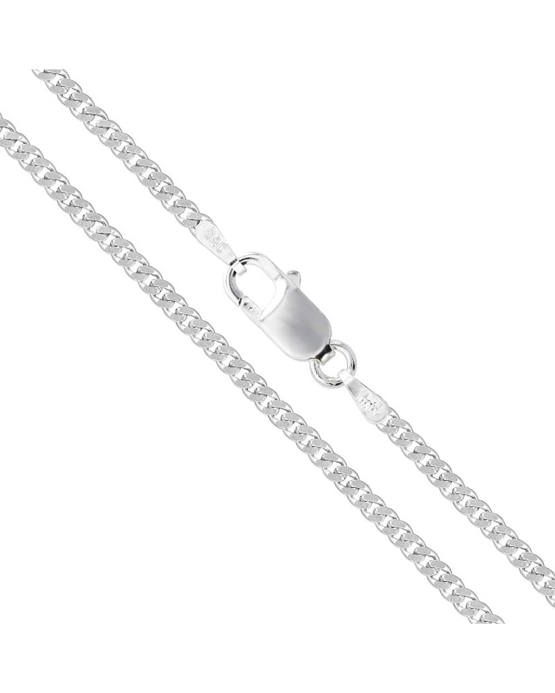 Men's Women's Sterling Silver Flat Curb Chain 1.2mm-4.4mm Solid 925 Italy Link Necklace 2.0mm Length 16 Inches $10.63 Necklaces