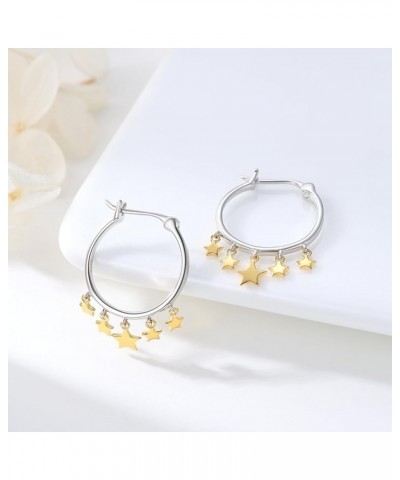 Star Earrings for Women 925 Sterling Silver Cute Hoop Earrings Star Shaped Huggie Earring Gold Plated Jewelry Gifts for Girls...