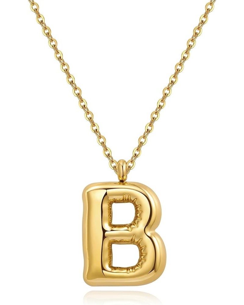 Initial Necklaces for Women, Dainty Gold Necklace with Bubble Letter, Stainless Steel Necklace with 18k Gold Plated, Jewelry ...