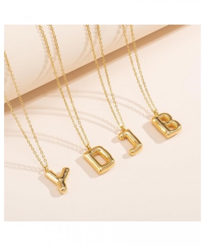 Initial Necklaces for Women, Dainty Gold Necklace with Bubble Letter, Stainless Steel Necklace with 18k Gold Plated, Jewelry ...