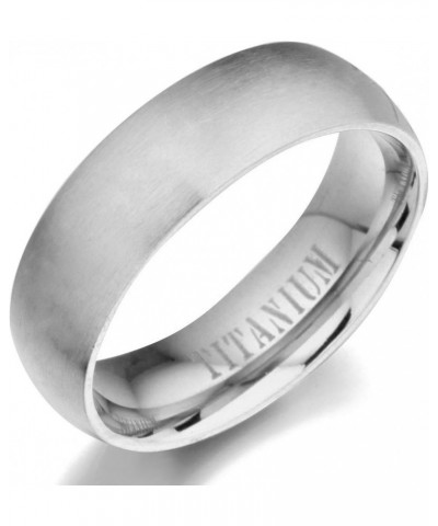 Bride Plain Matte & Polish Anniversary Titanium Wedding Ring width 5mm Valentine's Day Gift $11.54 Men's Jewelry