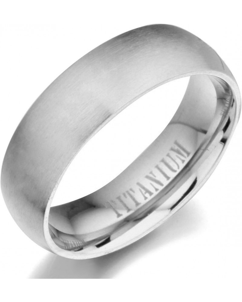 Bride Plain Matte & Polish Anniversary Titanium Wedding Ring width 5mm Valentine's Day Gift $11.54 Men's Jewelry