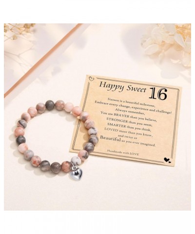 Birthday Gifts for Women Girls Natural Stone Birthday Bracelet 13 14 15 16 17 18 19 20 21 30 40 50 60 70 80 Year old Gifts fo...