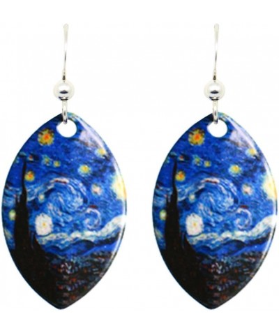 Starry Night Van Gogh Earrings Non-Tarnish Sterling Silver French Hook Ear Wire $14.32 Earrings