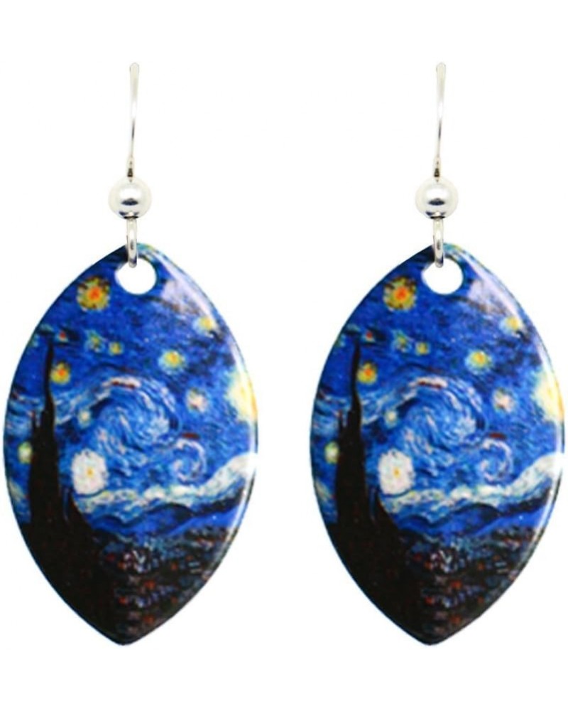 Starry Night Van Gogh Earrings Non-Tarnish Sterling Silver French Hook Ear Wire $14.32 Earrings