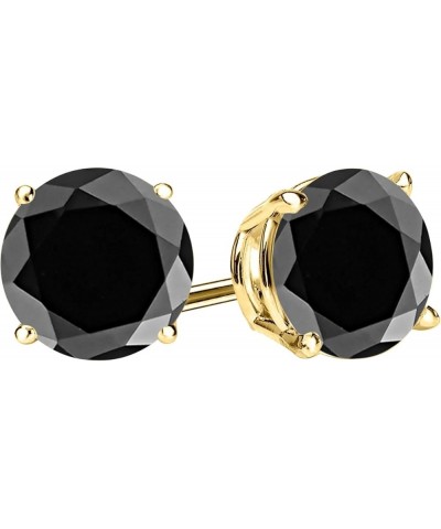 1/2-10 Carat Total Weight Black Diamond Stud Earrings 4 Prong Push Back Yellow Gold 1.01 carats $154.60 Earrings