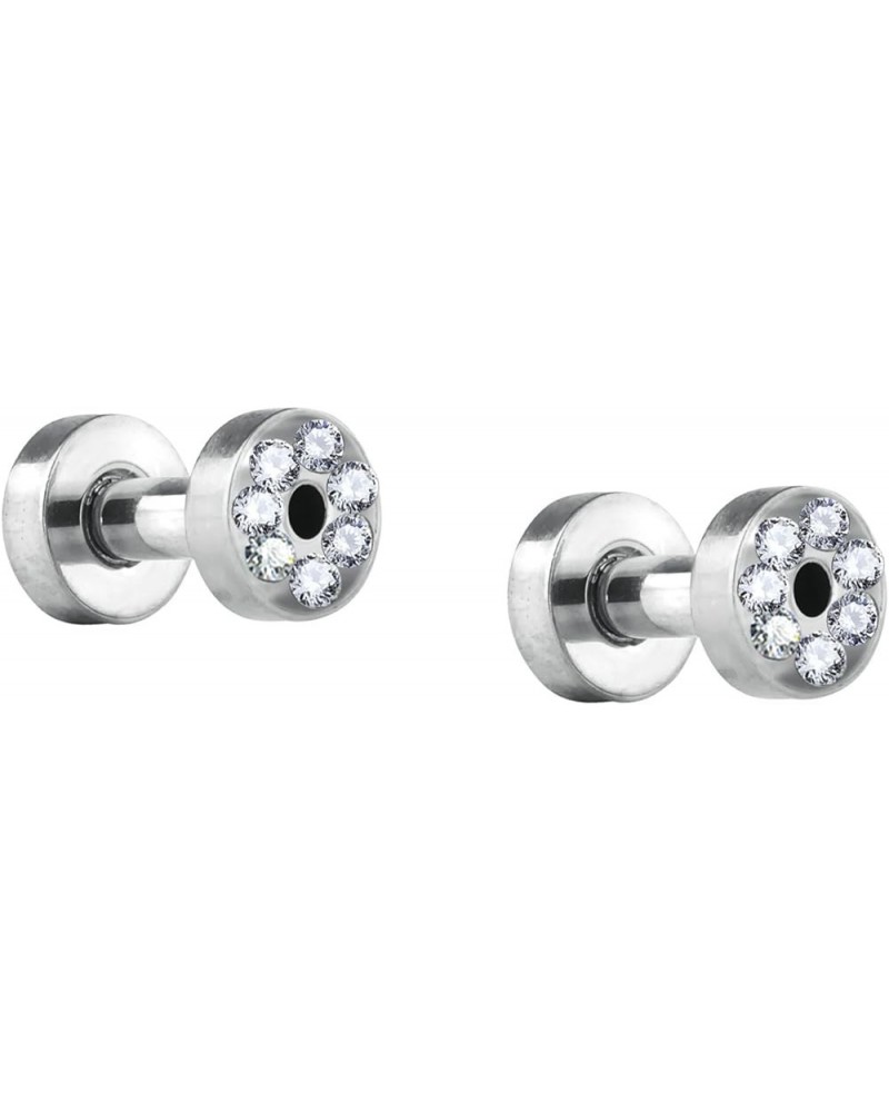 2pcs 8GA-7/8 Surgical Steel Crystal Rimmed Screw Fit Tunnel Plugs 3mm (8GA) $15.89 Body Jewelry