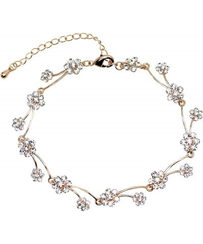 Gorgeous Rhinestone Crystal Floral Necklace Earrings Set Clear / Rose Gold Plated / Matching Bracelet $14.48 Bracelets