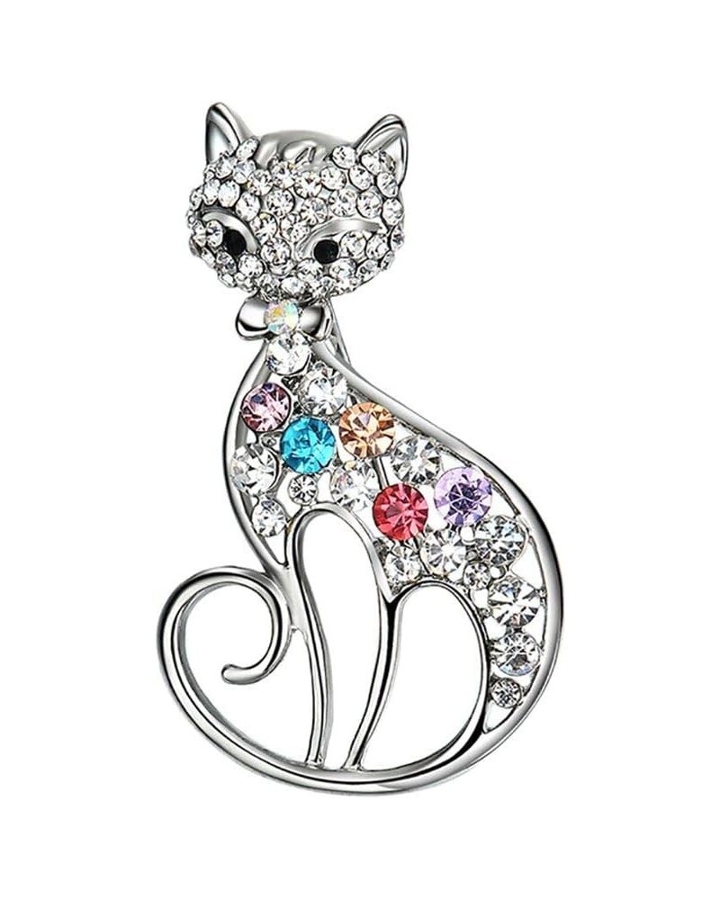 Women's Shiny Rhinestone Cat Brooch Pin Scarf Dress Accessory Jewelry Very Clever and attractive $4.41 Brooches & Pins