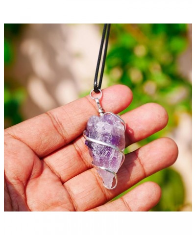 Amethyst Stone Natural Healing Crystals and Stones Crystal Pendants Necklace for Women Good Luck Charm Spiritual Gift for Him...