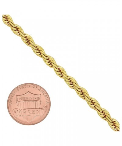 2mm-6mm 14k Yellow Gold Plated Twisted Rope Chain Necklace or Bracelet 8.0 Inches 4mm Bracelet $22.26 Necklaces