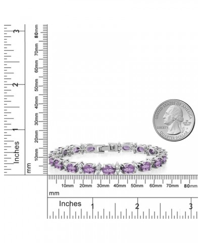 20.00 Ct Gorgeous Oval and Round 7 Inch Sparkling Cubic Zirconia CZ Tennis Bracelet For Women Purple $14.99 Bracelets