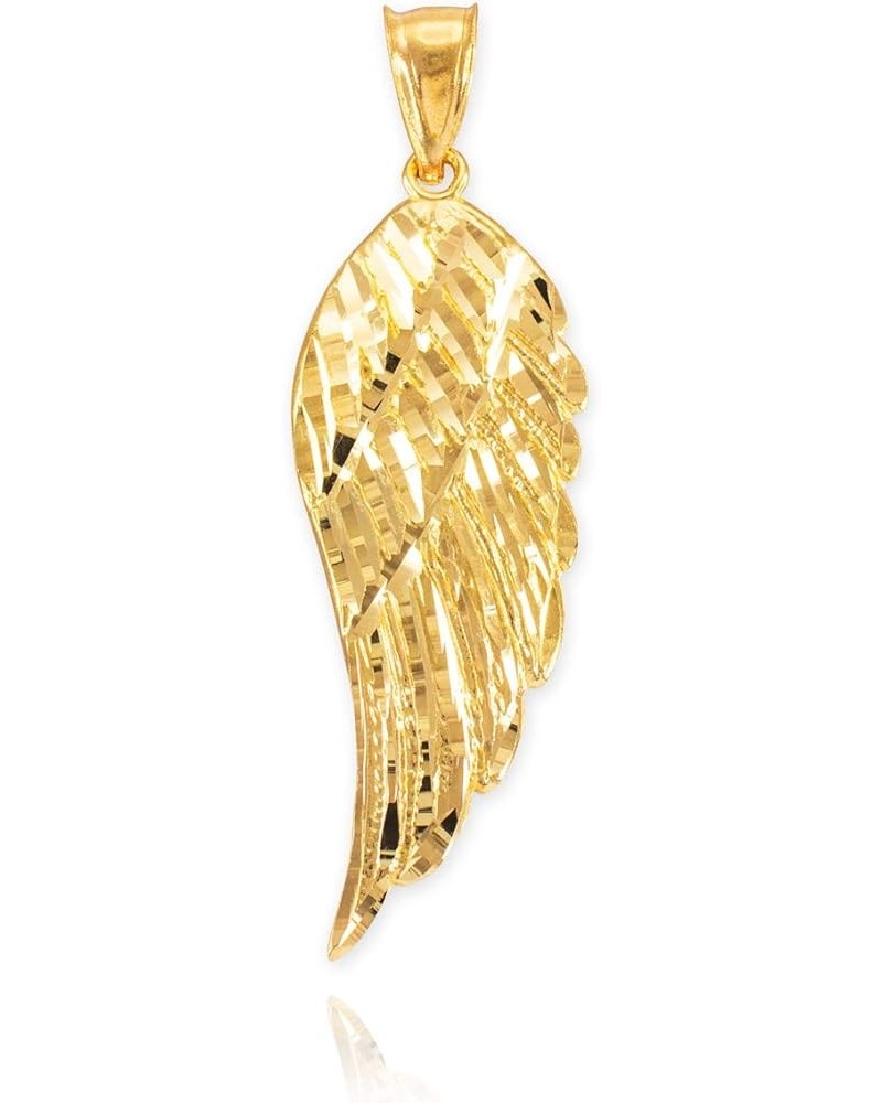 14K Gold Angel Wing Charm Pendant Sizes (S-L) - Choice of Metal 14K Yellow Gold 1.8 Inches $62.99 Pendants