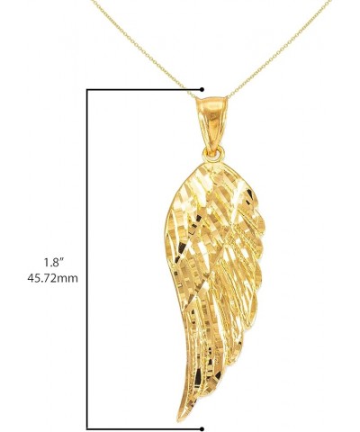 14K Gold Angel Wing Charm Pendant Sizes (S-L) - Choice of Metal 14K Yellow Gold 1.8 Inches $62.99 Pendants