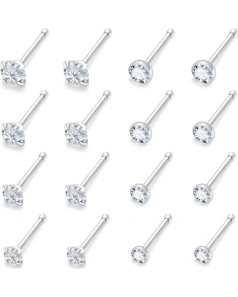 18G 20G 22G Surgical Steel Nose Rings Studs for Women Men Nose Piercing Jewelry Top Diamond 1.5mm 2mm 2.5mm 3mm 22G Straight ...