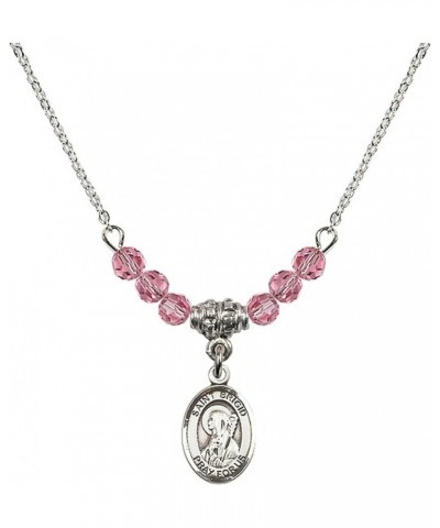 October Birth Month Bead Necklace with Catholic Patron Saint Petite Charm, 18 Inch Saint Brigid of Ireland $44.05 Necklaces