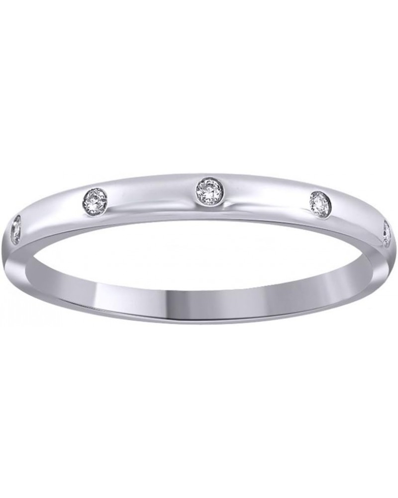 White Natural Diamond Wedding Band Ring in 10K Solid Gold (0.05 Ct) White gold $160.80 Sets