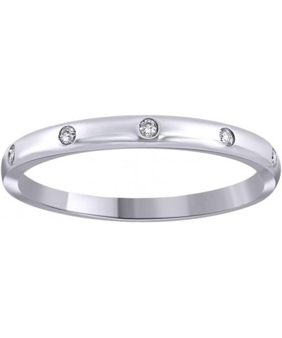 White Natural Diamond Wedding Band Ring in 10K Solid Gold (0.05 Ct) White gold $160.80 Sets