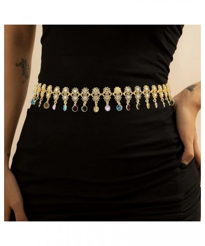 Vintage Waist Chain Hollow Carving Rhinestone Crystal Body Chain Summer Beach Body Waist Chain Jewelry Flower New $7.73 Body ...