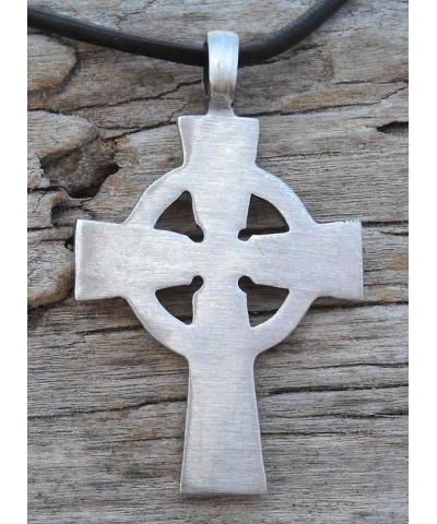 Pewter Wales Cross Pendant with Swarovski Crystal for Birthday on Leather Necklace Black $9.69 Necklaces