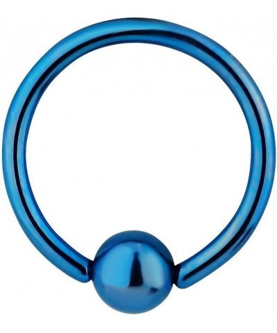 Blue IP Plated Captive Bead Hoop Ring CBR Surgical Steel 14G 1/2 inch $6.95 Body Jewelry