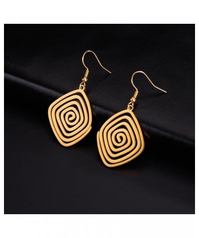 Geometric Spiral Earrings Braided Wrap Style Women's Stainless Steel Exaggerated Earrings Fashion Jewelry Gift For Wife Girlf...