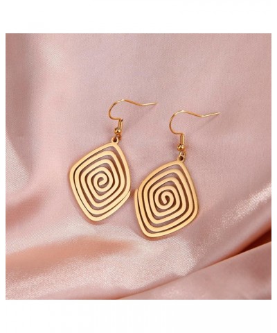 Geometric Spiral Earrings Braided Wrap Style Women's Stainless Steel Exaggerated Earrings Fashion Jewelry Gift For Wife Girlf...