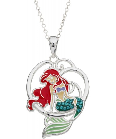 The Little Mermaid, Princess Ariel Silver Plated Crystal Pendant, 18 $17.84 Necklaces