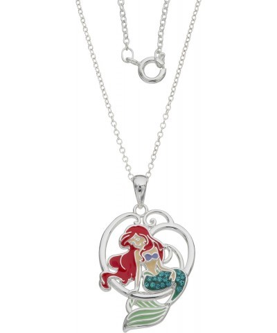 The Little Mermaid, Princess Ariel Silver Plated Crystal Pendant, 18 $17.84 Necklaces