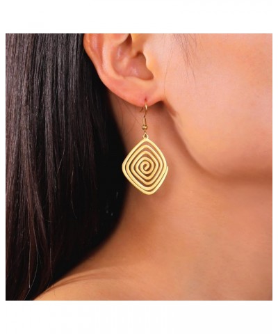 Geometric Spiral Earrings Braided Wrap Style Women's Stainless Steel Exaggerated Earrings Fashion Jewelry Gift For Wife Girlf...