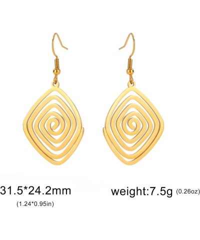 Geometric Spiral Earrings Braided Wrap Style Women's Stainless Steel Exaggerated Earrings Fashion Jewelry Gift For Wife Girlf...