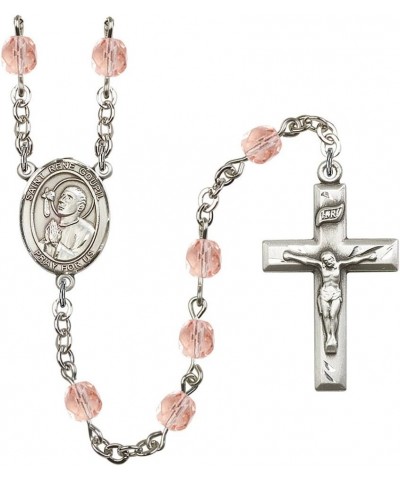 October Birth Month Prayer Bead Rosary with Patron Saint Centerpiece, 19 Inch Saint Rene Goupil $58.84 Necklaces