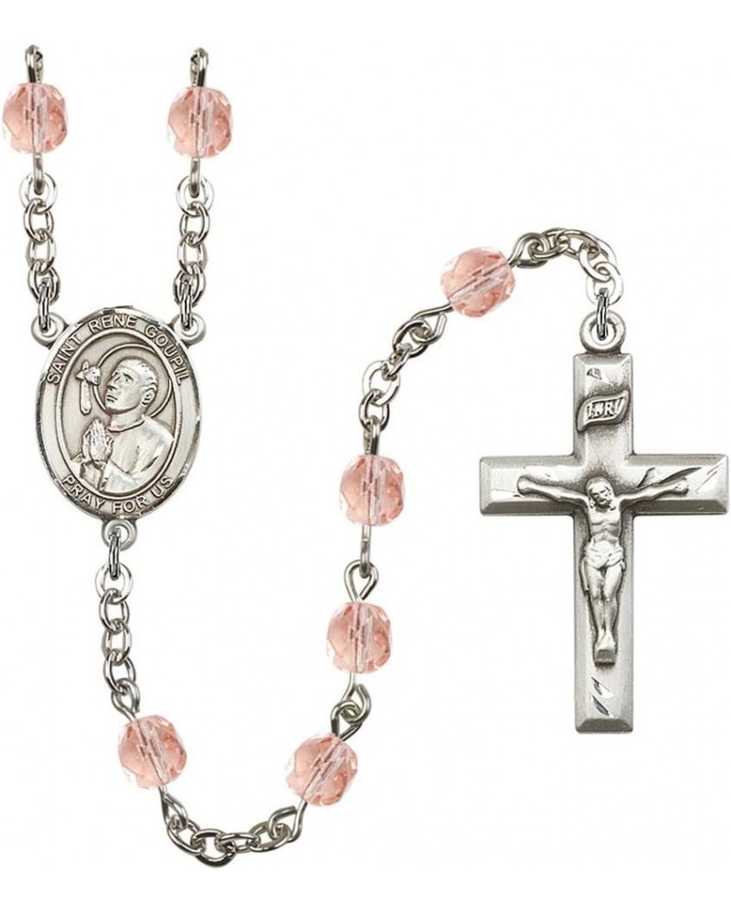 October Birth Month Prayer Bead Rosary with Patron Saint Centerpiece, 19 Inch Saint Rene Goupil $58.84 Necklaces