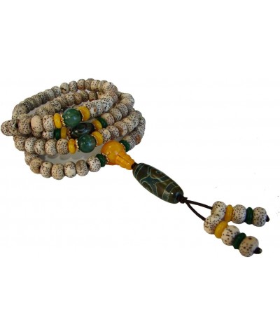 108 Bead Mala Natural Bodhi Seeds Necklace with 3-Eye Dzi Bead $19.36 Necklaces