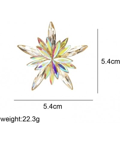 Rhinestone Star Snowflake Brooch Winter Pin Christmas Jewelry Coat Accessories As shown As Shown $102.86 Brooches & Pins