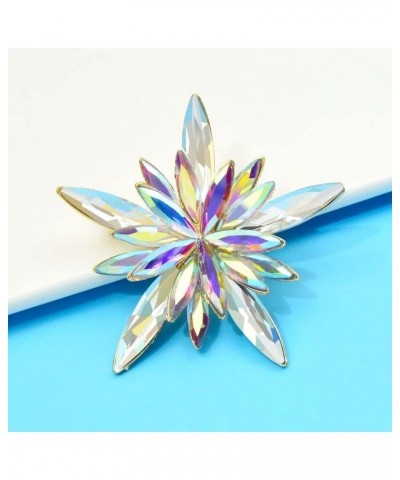 Rhinestone Star Snowflake Brooch Winter Pin Christmas Jewelry Coat Accessories As shown As Shown $102.86 Brooches & Pins