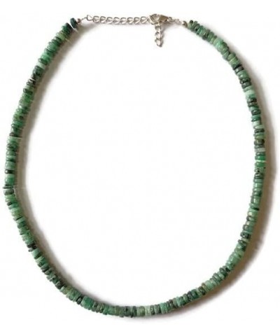 Natural Emerald Necklace 18 Inch With Sterling Silver Clasp, 90 Cts Heishi Tyre Beads, Emerald Necklace, Silver Jewelry, May ...