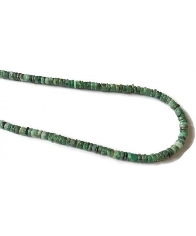 Natural Emerald Necklace 18 Inch With Sterling Silver Clasp, 90 Cts Heishi Tyre Beads, Emerald Necklace, Silver Jewelry, May ...