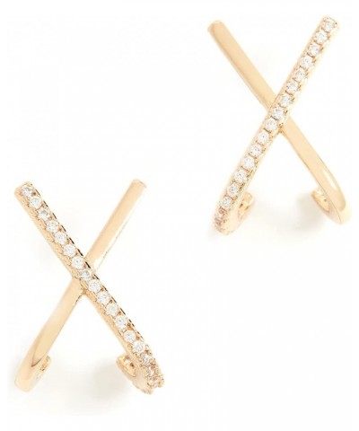 Women's Kriss Kross Earrings Gold/Clear $29.90 Earrings