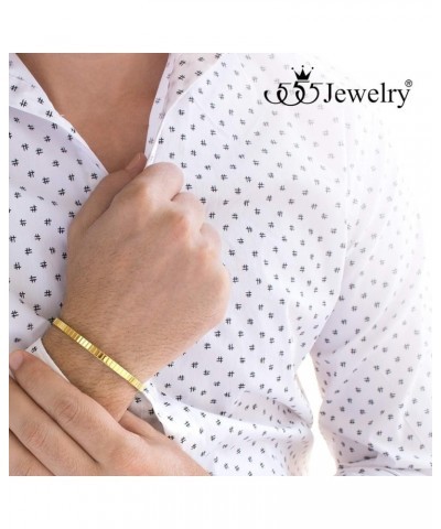 4mm Sparkly Stainless Steel Solid Hinged Bangle Bracelet for Women Gold $8.61 Bracelets