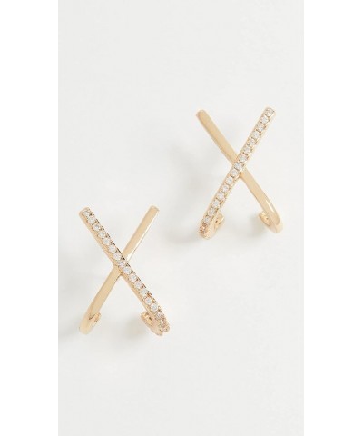 Women's Kriss Kross Earrings Gold/Clear $29.90 Earrings