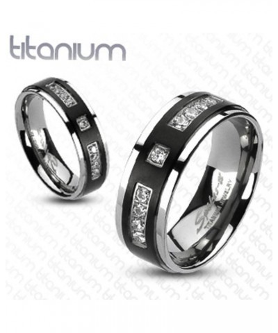 His and Her 4 Piece Black and Silver Stainless Steel and Titanium Wedding Ring Band Set Size Women's 05 Men's 09 $20.91 Sets